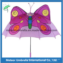 Cadeau promotionnel Fantaisie Butterfly Shape Catoon Kids Children Umbrella pour l&#39;utilisation du soleil et de la pluie